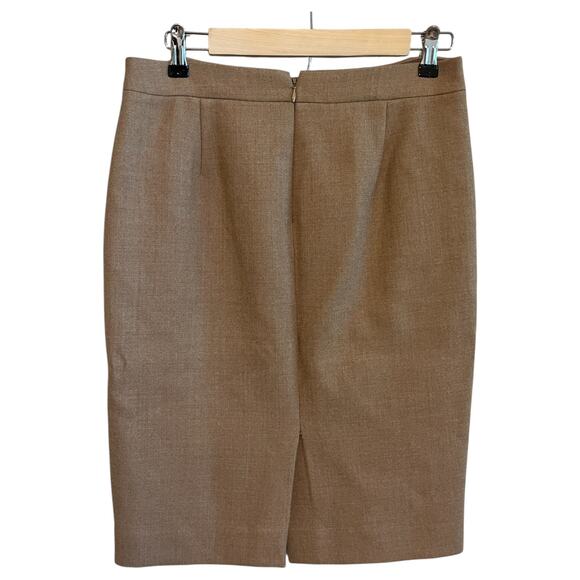 J.Crew No. 2 100% Wool Knee Length Pencil Skirt Beige Size 4 - Picture 3 of 5